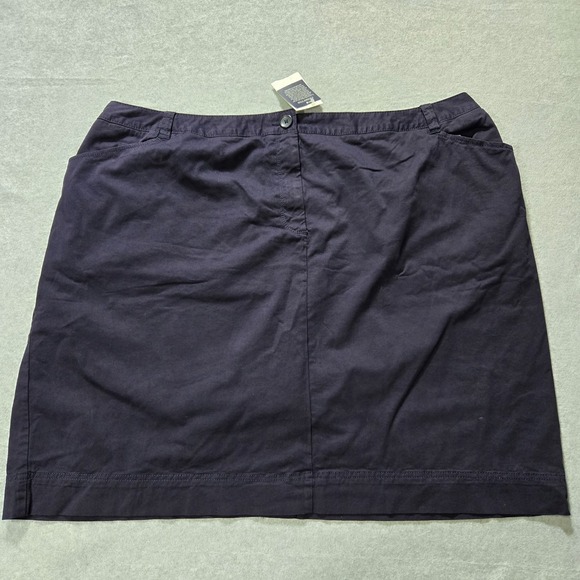 Lands' End Dresses & Skirts - NWT Lands End Mini Straight Skirt Womens 26W Black Stretch Slit Hem Slash Pocket